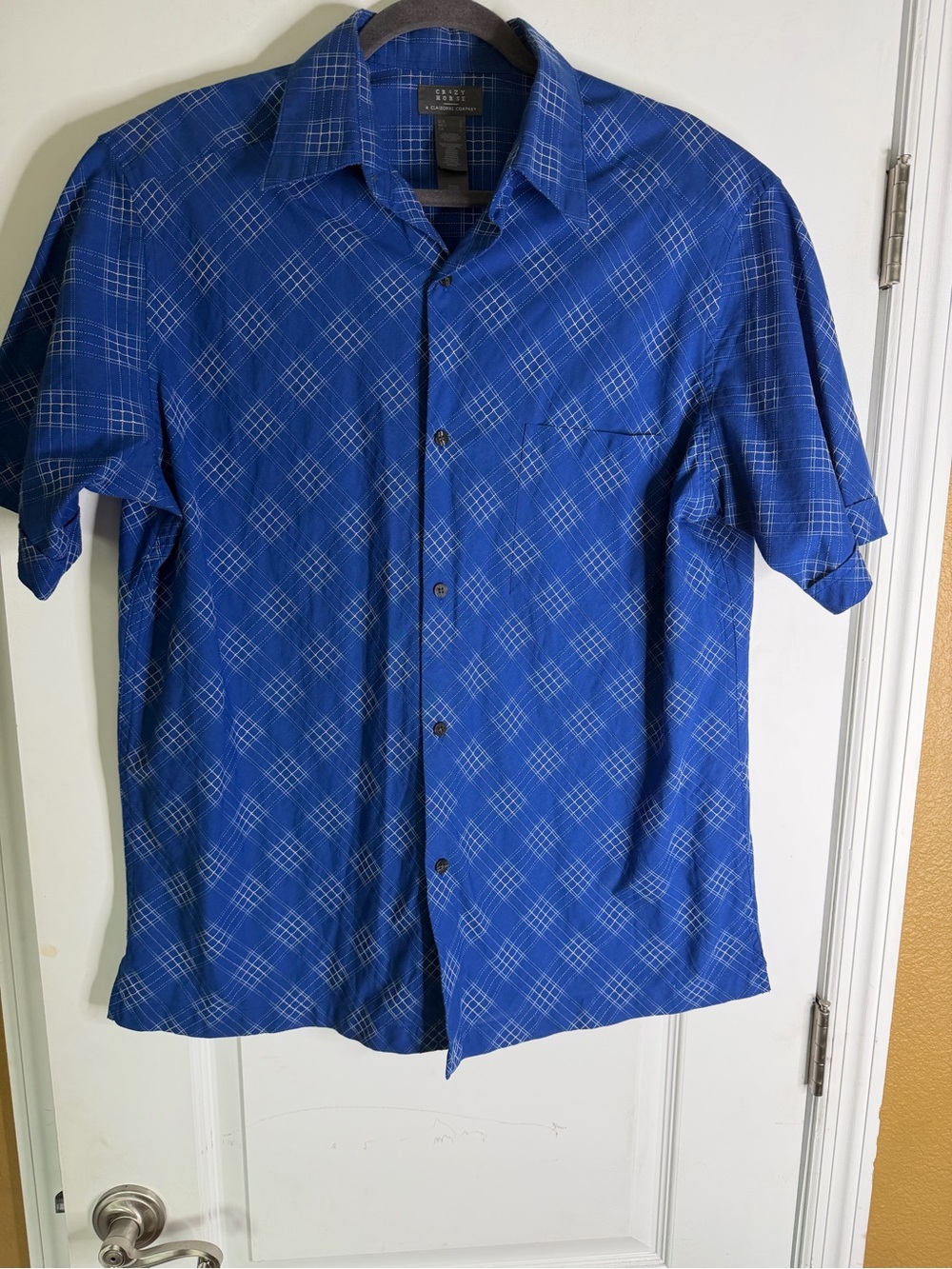 Crazy Horse By Liz Claiborne Y2K90’s Blue Short Sleeve Button Down Shirt Size L